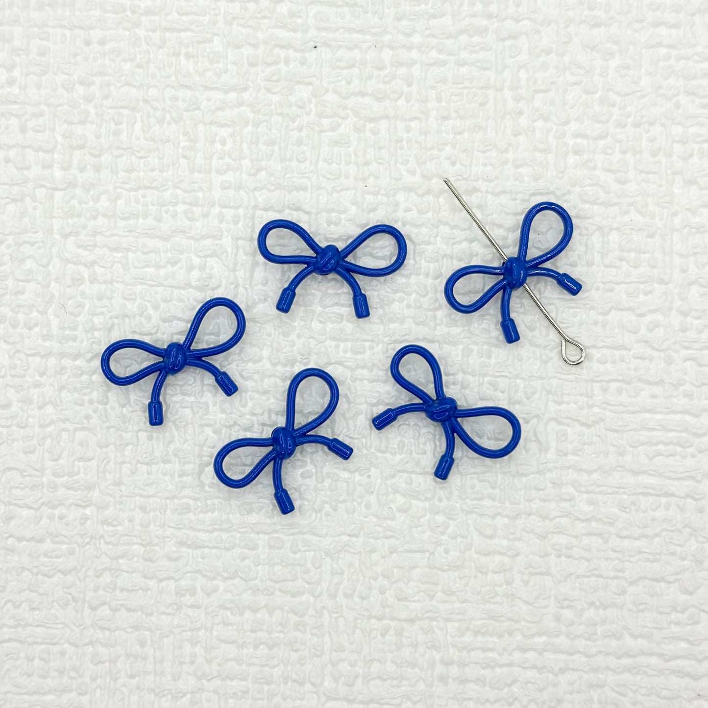 Hollow Bow Metal Beads 13x12mm Glossy Baking Painted Alloy 20pcs 18