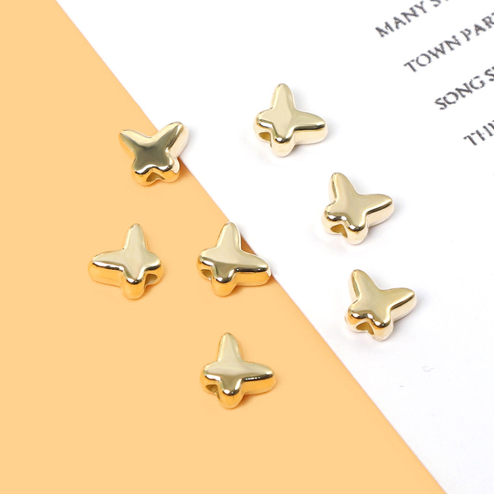 Smooth Butterfly Acrylic Beads 6mm CCB Metallic Gold Rose Silver 200pcs 3