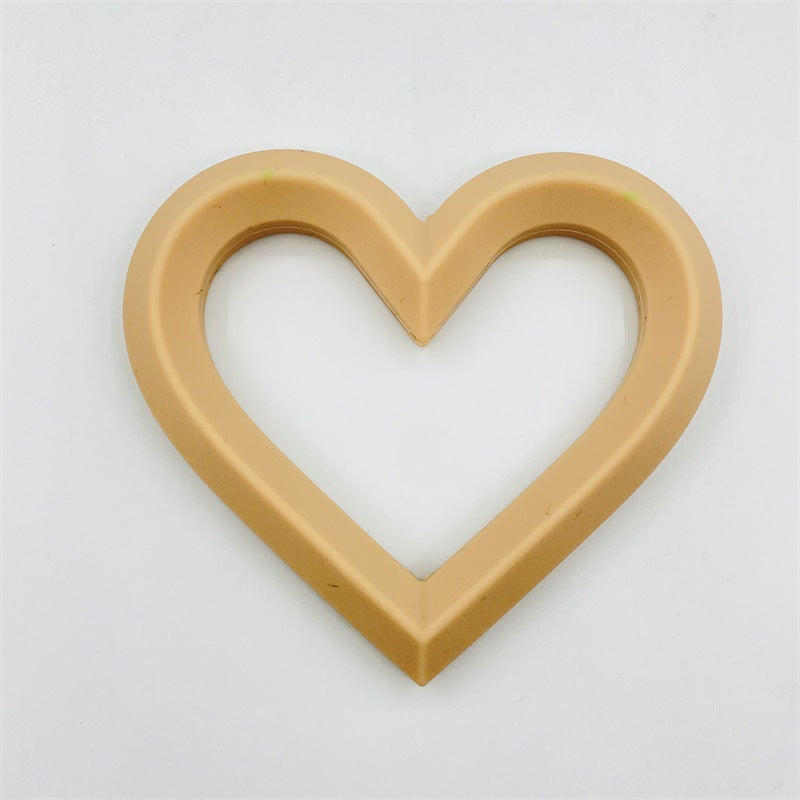 Heart 80mm Silicone Beads Solid Colors Matte Finish 3pcs 4