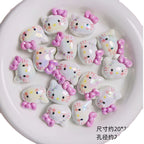 Glossy Sanrio Character Resin Beads 2.5mm Hole Pastel Colors 5pcs 5
