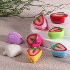 Painted Half Strawberry Acrylic Beads 16mm Colorful Mixed 20pcs 4