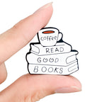 Silicone Focal Beads Coffee Book Stack with Text 20pcs 3