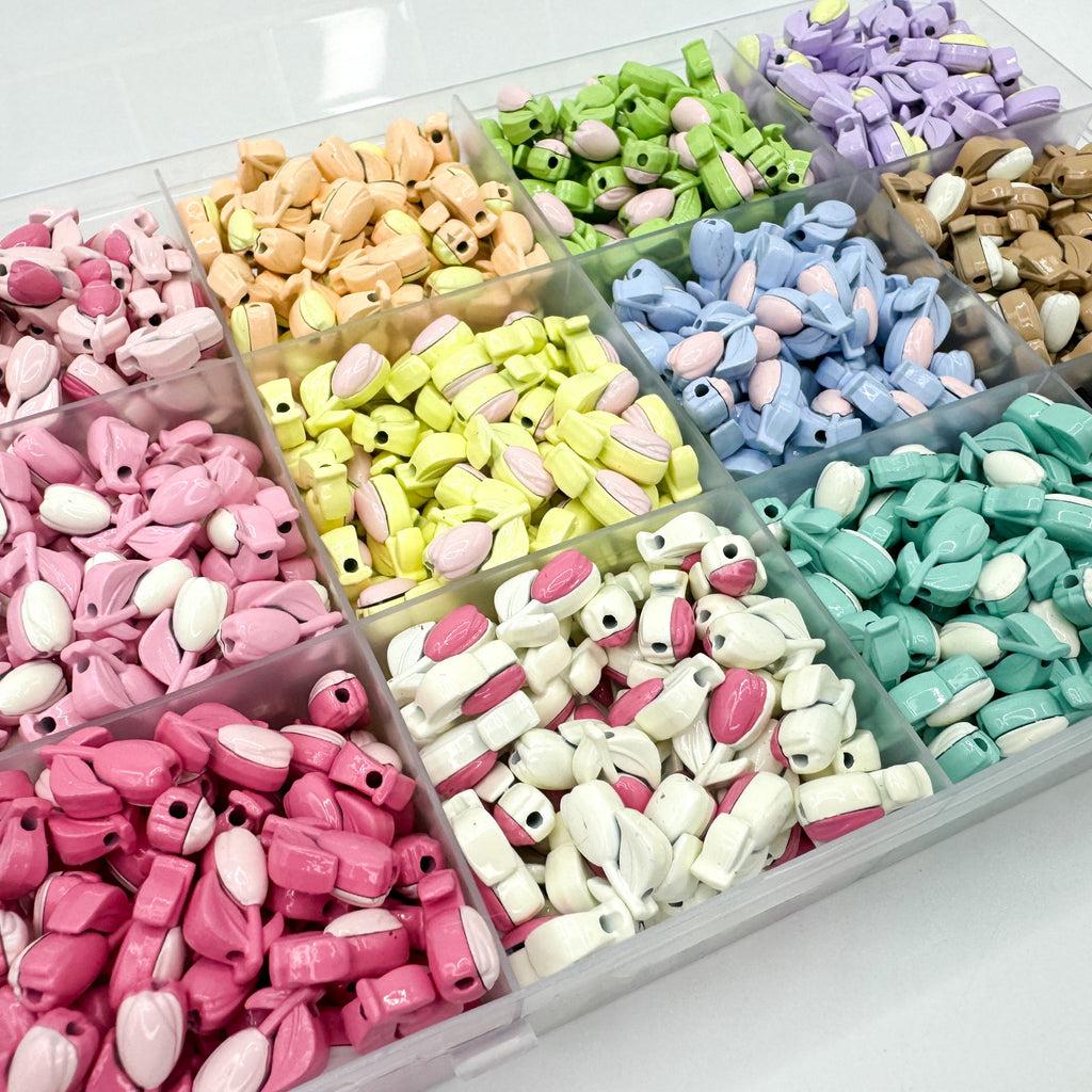 Tulip Metal Beads 14mm Two-Color Baking Painted Alloy 10pcs