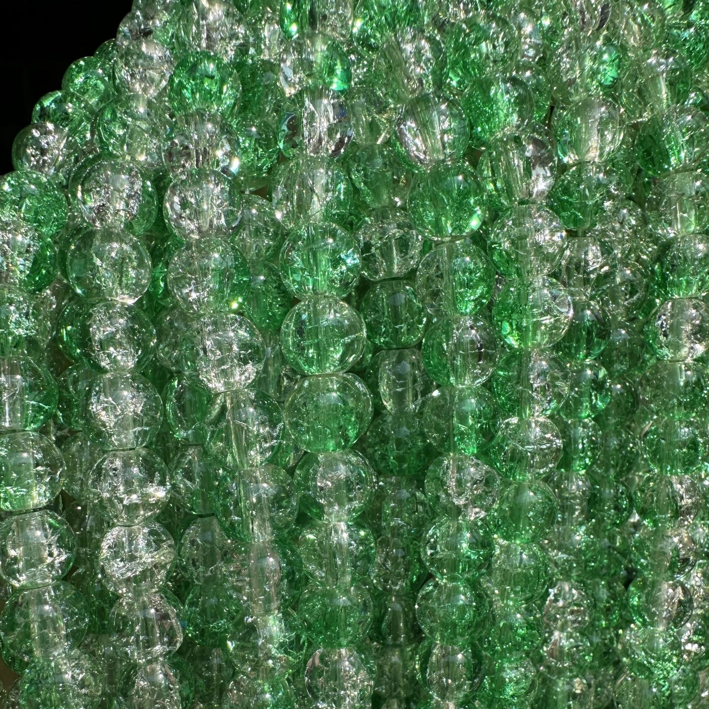 Crackle Glass Beads Round 8mm Dual Color Explosion 10 Strands 9