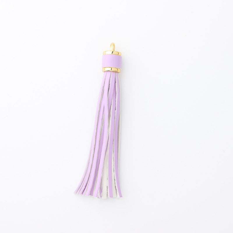 PU Leather Tassel Keychain with Gold Electroplated Hardware 16