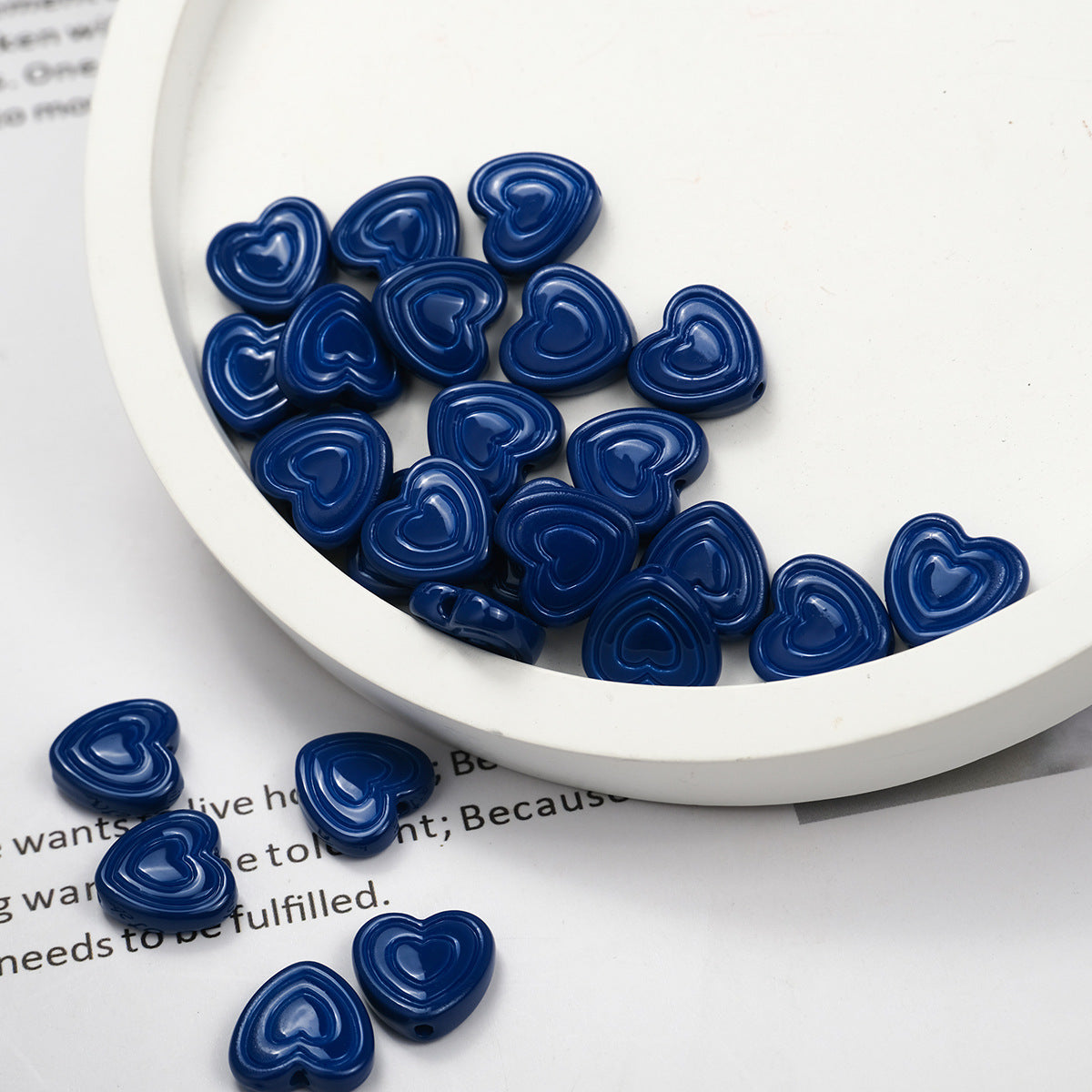 Mini Spiral Heart Acrylic Beads 11mm Colorful Mixed 50pcs 11