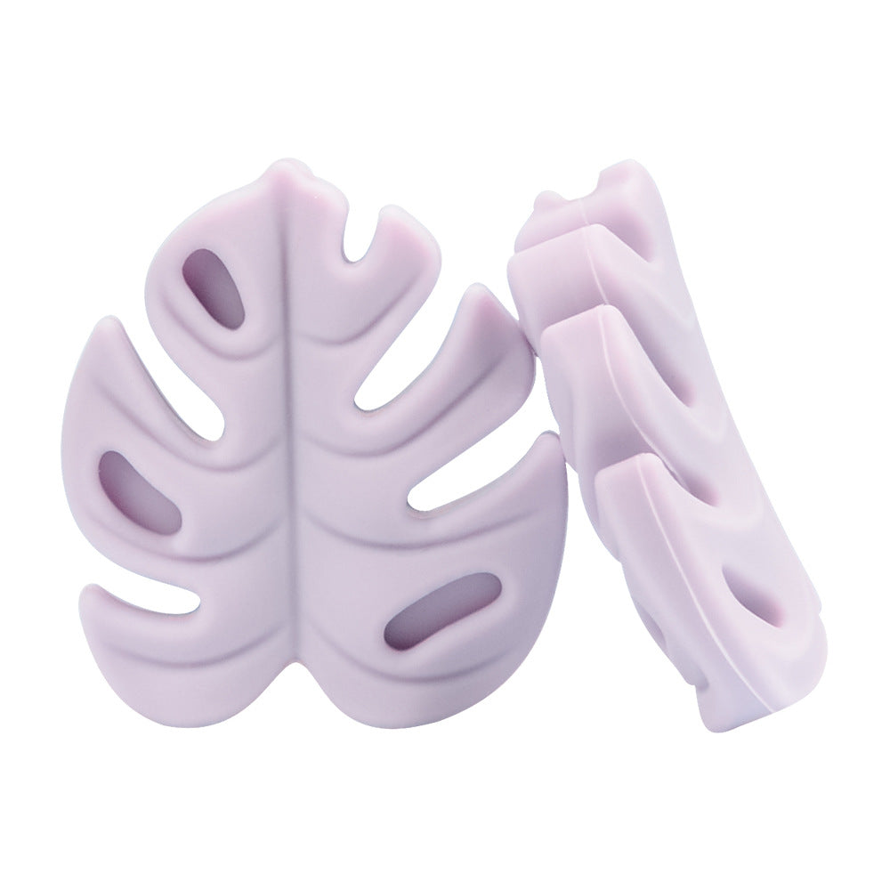 Silicone Focal Beads Leaf Soft Veined Upright Design 20pcs 11