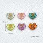 Clear Leaf Acrylic Beads 13mm Gild Embellished 100pcs 4