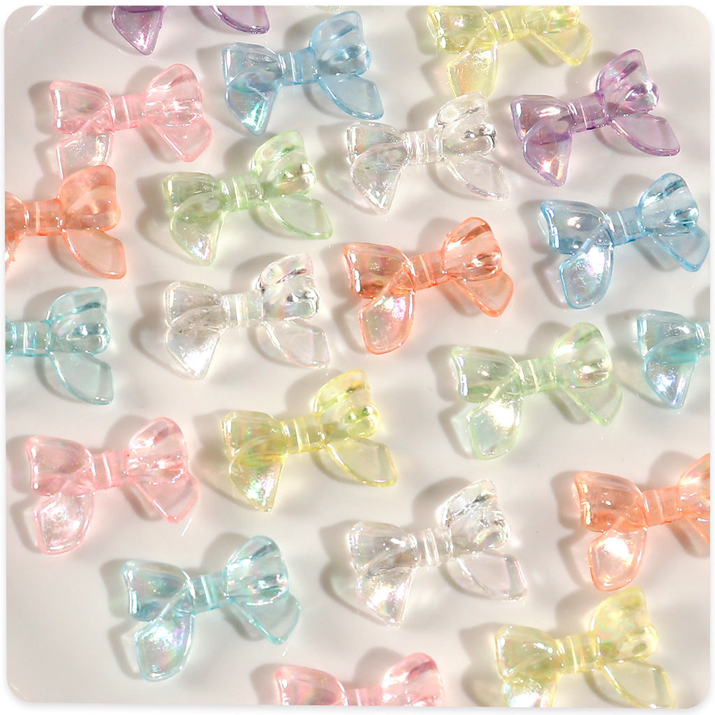 Transparent Bow Acrylic Beads 31mm AB Colored Plating 1pc 3