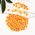 Star Clay Beads 9mm Tiny Smiley Face Yellow Pink 100pcs 2