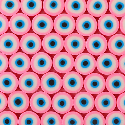 Flat Clay Beads 10mm Evil Eye Polymer Bright Mixed Colors 100pcs 7