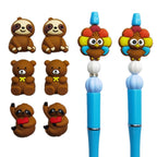 Silicone 3D Focal Beads Cartoon Animal Sloth Raised Arm Turkey Feather Fan 20pcs