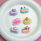 Plating Sanrio Character Word Sign Resin Beads Glossy Cloud Shape 10pcs 6
