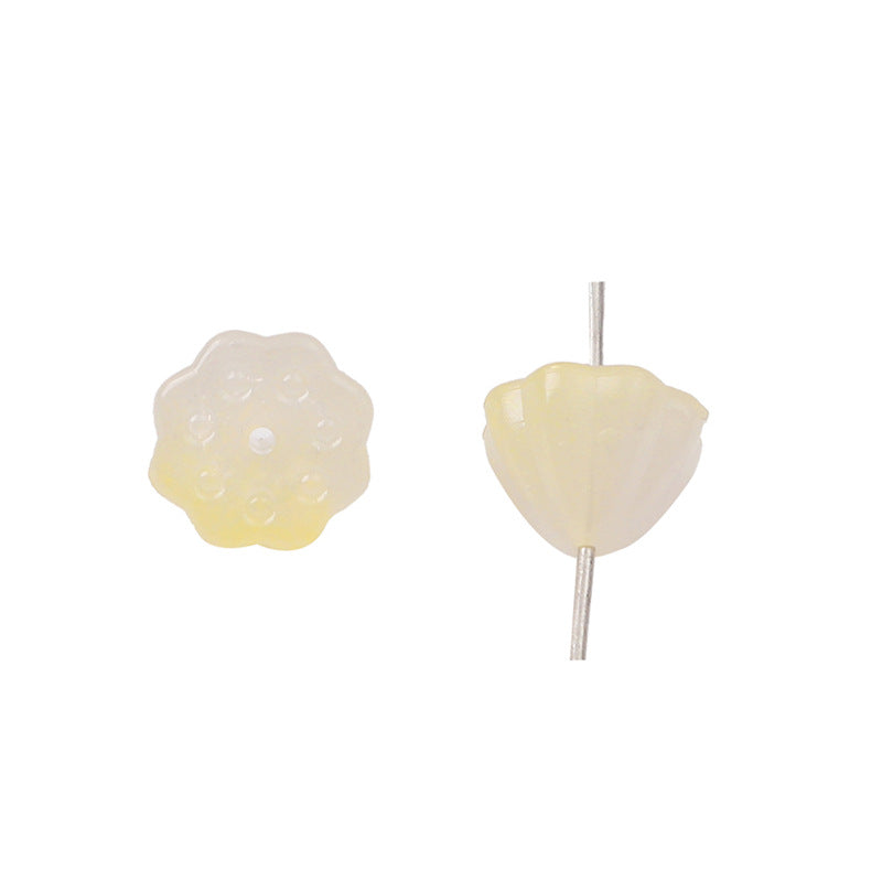 Gradient Lotus Seed Acrylic Beads 10mm Translucent Textured 100pcs 10
