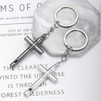 Alloy Cross Whistle Keychain Zinc Metal Industrial Style Silver Black