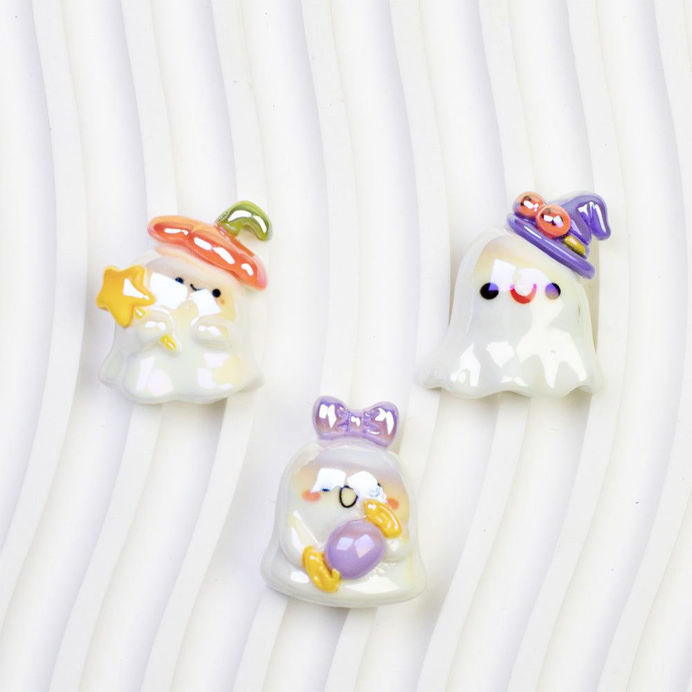 Plating Halloween Elf Resin Beads Glossy Detailed Charms 20pcs 8