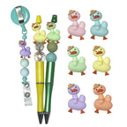 Silicone 3D Focal Beads Duck Macaroon Color Wearing Hat 20pcs 5