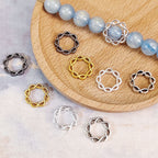 Filigree Flower Circle Metal Beads Frame 15mm Decorative 60pcs