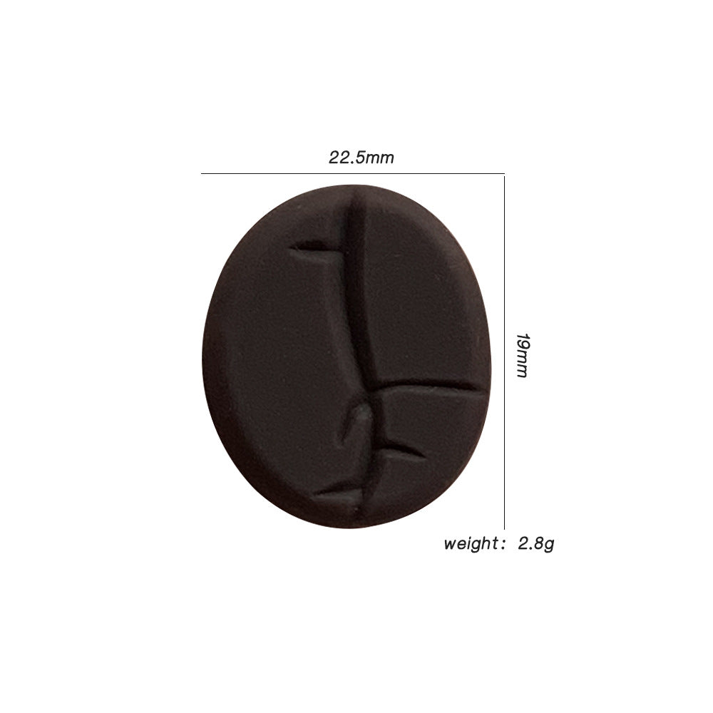 Silicone Focal Beads Coffee Beans Brown Matte Texture 20pcs 2