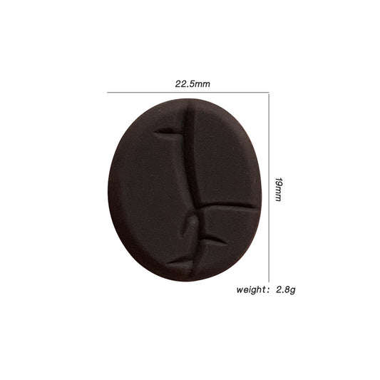 Silicone Focal Beads Coffee Beans Brown Matte Texture 20pcs 2