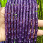 Transparent Bamboo Shape Glass Beads 6x12mm Glossy Finish 5 Strands 18