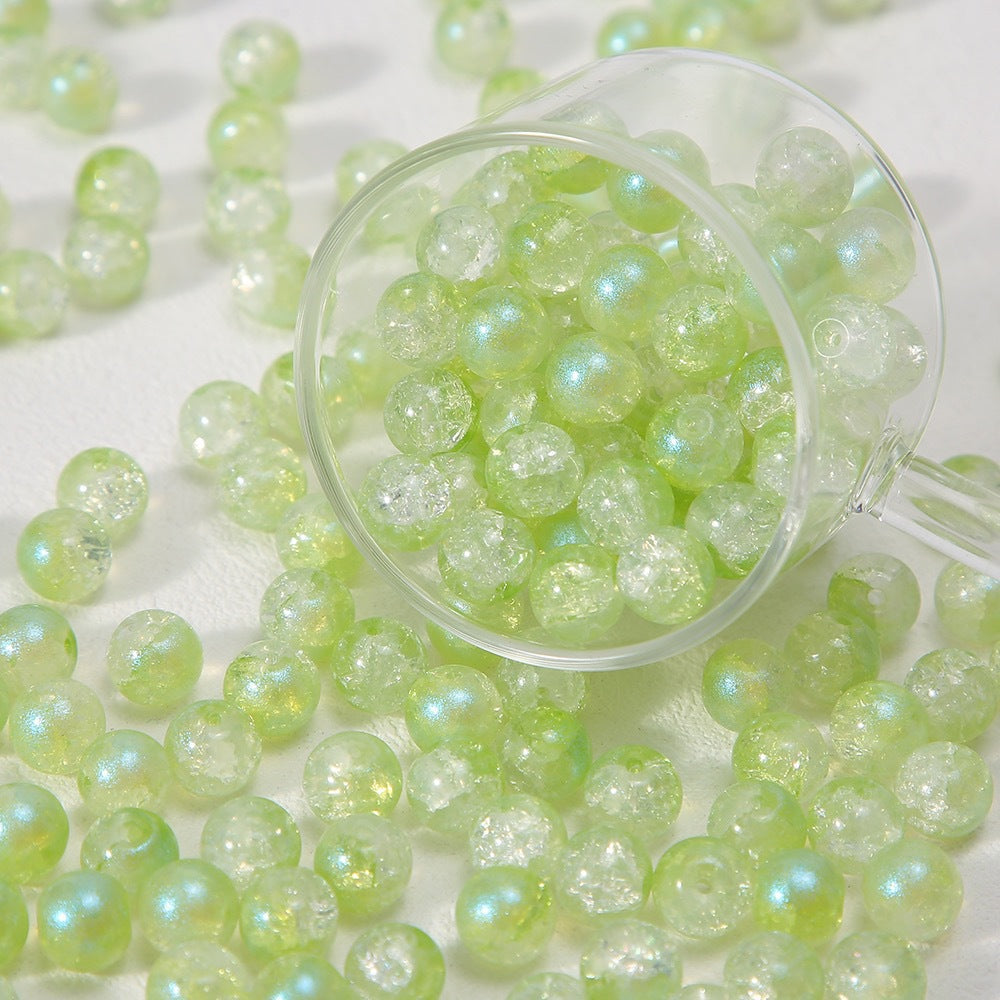 Crackle Round Glass Beads 10mm Gradient Color Smooth Surface 60pcs 2