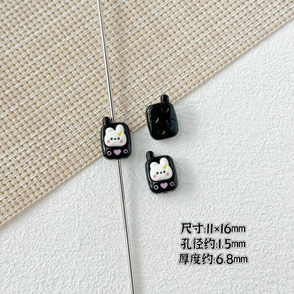 Painted Metal Beads 16mm Enamel Baking Phone & Yogurt Box 10pcs 12