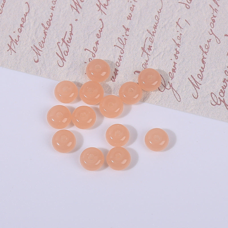 Glass Round Spacer Beads 6mm 8mm Imitation Jade Color 100pcs 19