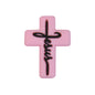 Silicone Focal Beads Jesus Cross Black White Script Text 20pcs 10
