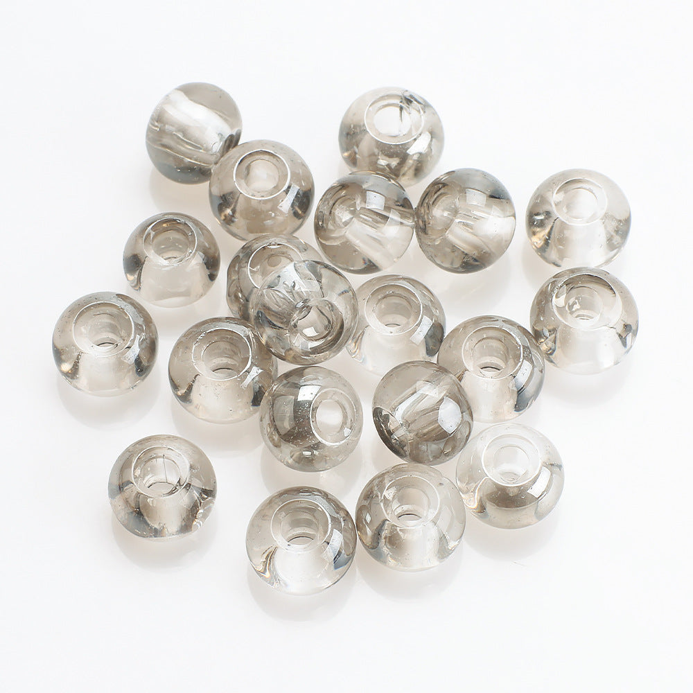 Electroplated Glass Beads 8 10mm Large Hole Rainbow Finish 50pcs 17