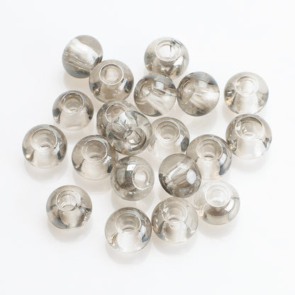 Electroplated Glass Beads 8 10mm Large Hole Rainbow Finish 50pcs 17