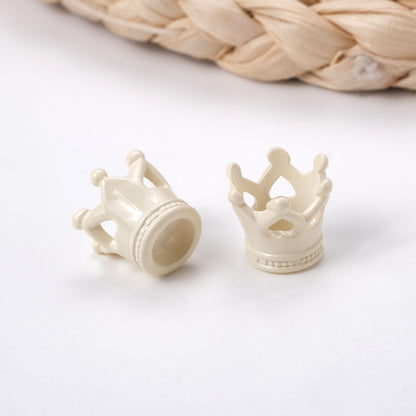 Painted Crown Acrylic Beads 12mm 14mm Hole Vibrant Pastel Colors 100pcs 5