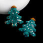 Polymer Clay Christmas Tree Rhinestone Beads 27mm Pre-Lit 2pcs 16
