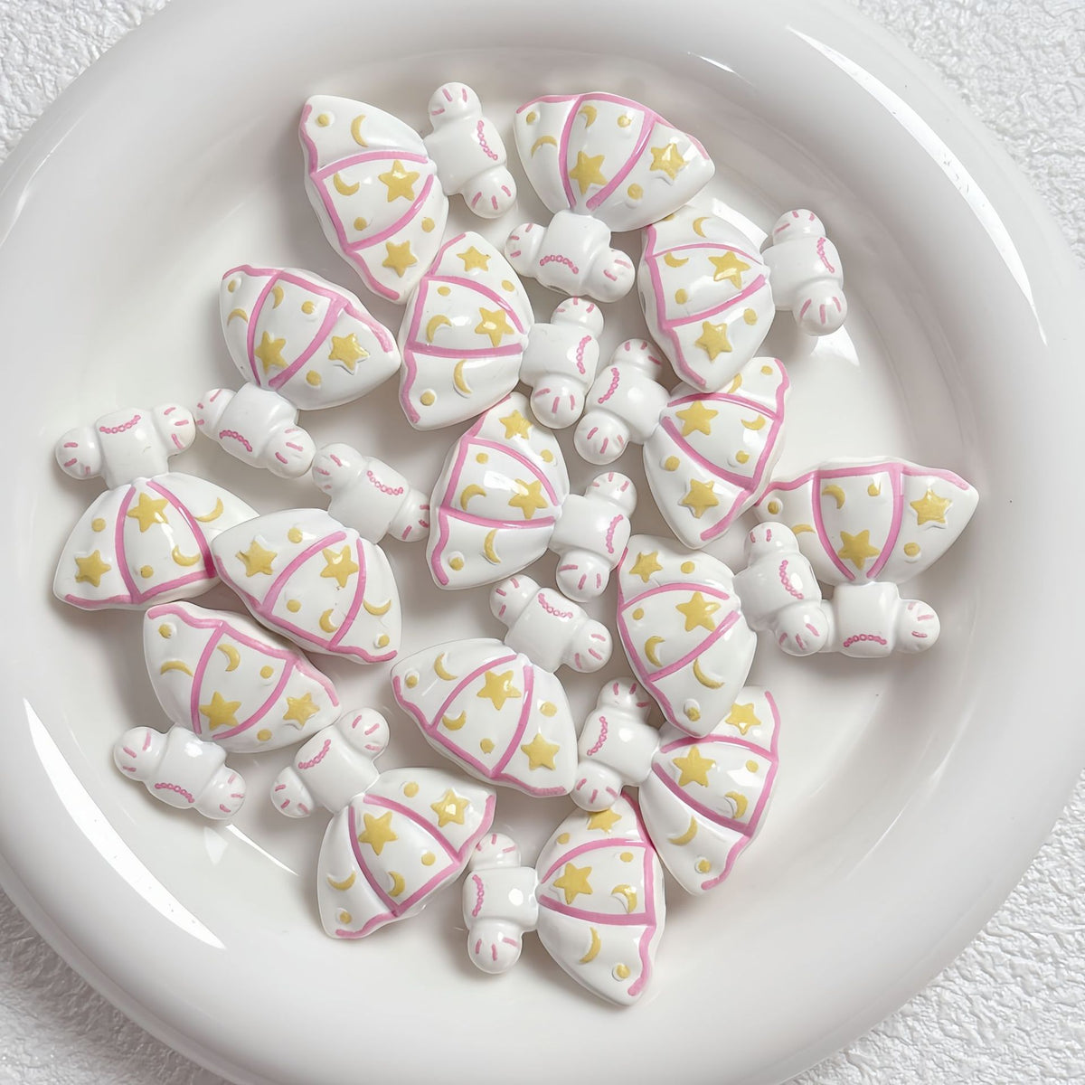 Painted Dress Acrylic Beads 26mm Colorful Assorted 5pcs 3