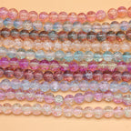 Crackle Round Glass Beads 8mm Gradient Dual Color Translucent 100pcs 2
