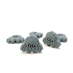 Silicone Focal Beads Octopus Fish Shy Expression Grey 20pcs 4