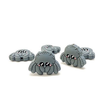 Silicone Focal Beads Octopus Fish Shy Expression Grey 20pcs 4
