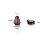 Electroplated Melon Seed Glass Beads 8mm 11mm Teardrop Iridescent 30pcs 3