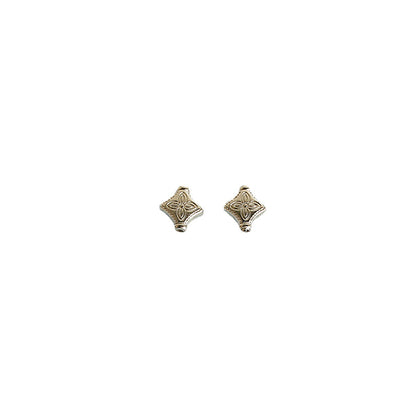 Plating Irregular Shaped Acrylic Beads Metal Colored Silver 100pcs 5