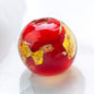 Lampwork Glass Beads Round 8/10/12mm Gold Foil Flakes Filled 50pcs 10