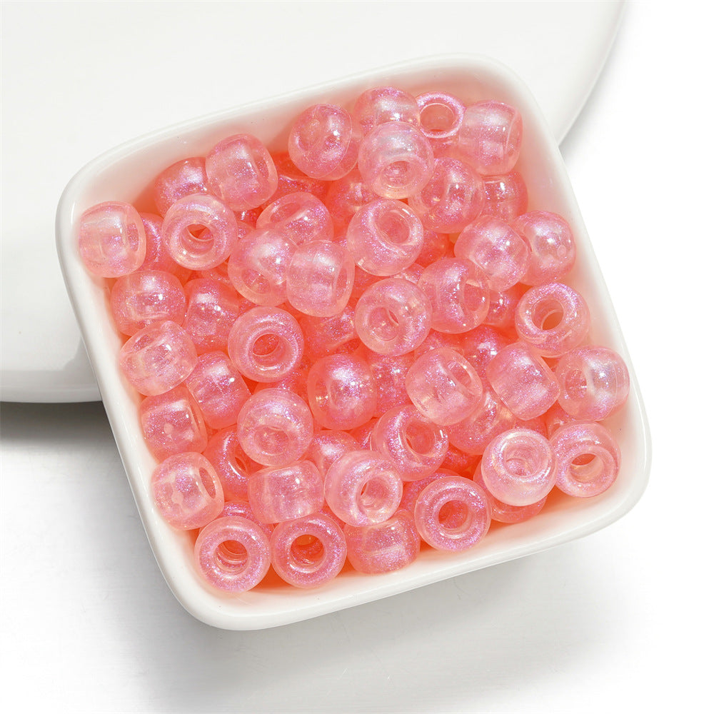 Mermaid Color Pony Beads 9mm Acrylic Pearly Pastel 200pcs 11