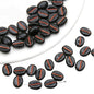 Transparent Coffee Bean Acrylic Beads 11x8mm Gold Highlights 30pcs 14