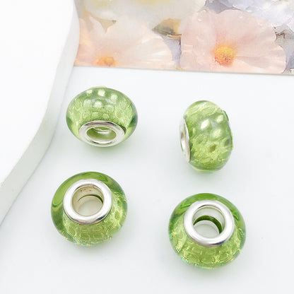 Mixed Design Resin Spacer Beads Green Tone Bulk 40pcs 9