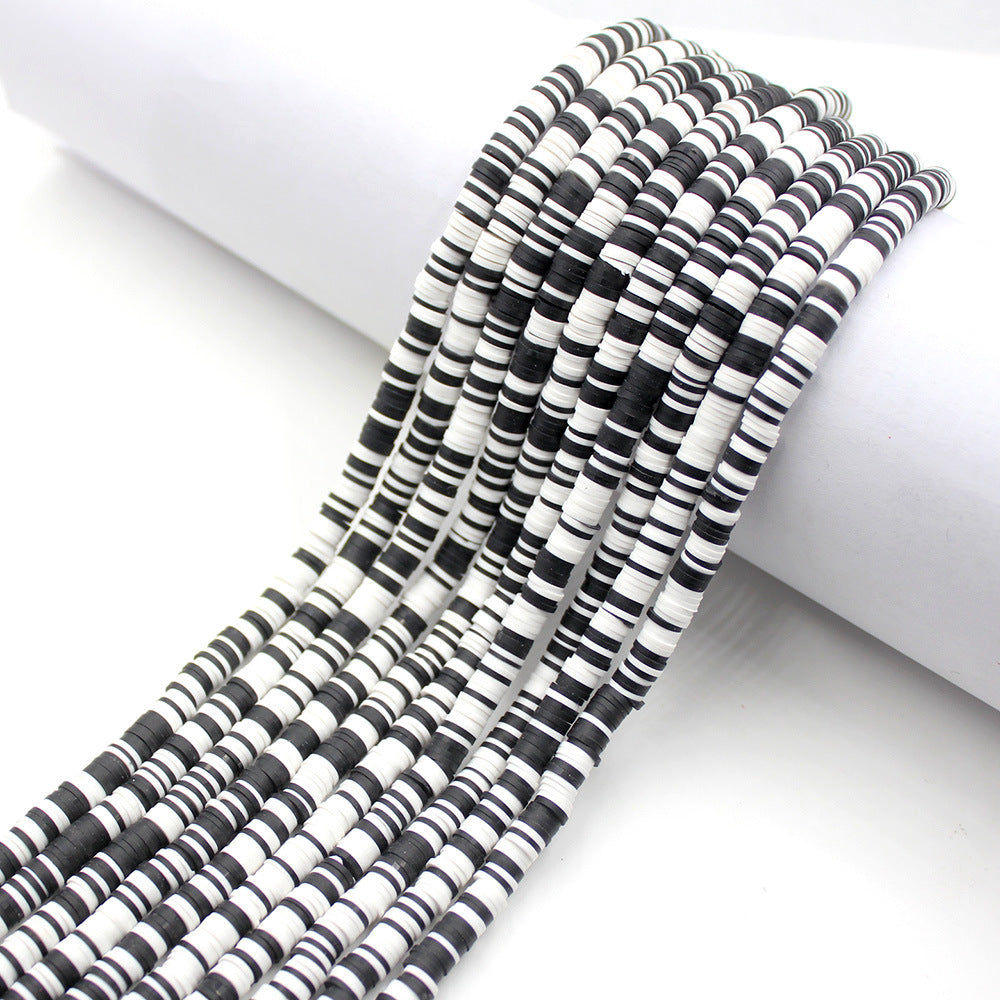 Flat Clay Beads 6mm Colorful Polymer Spacer Disc 10strands 43