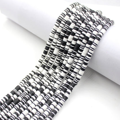 Flat Clay Beads 6mm Colorful Polymer Spacer Disc 10strands 43