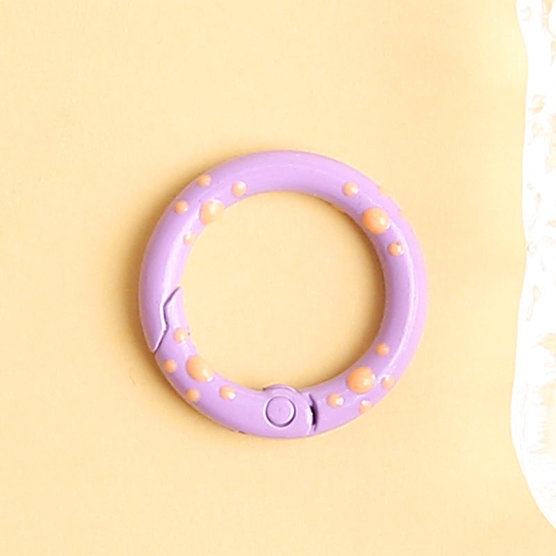 Zinc Alloy Trigger Spring Keyring Painted Kitten Paw 25mm 50pcs 15