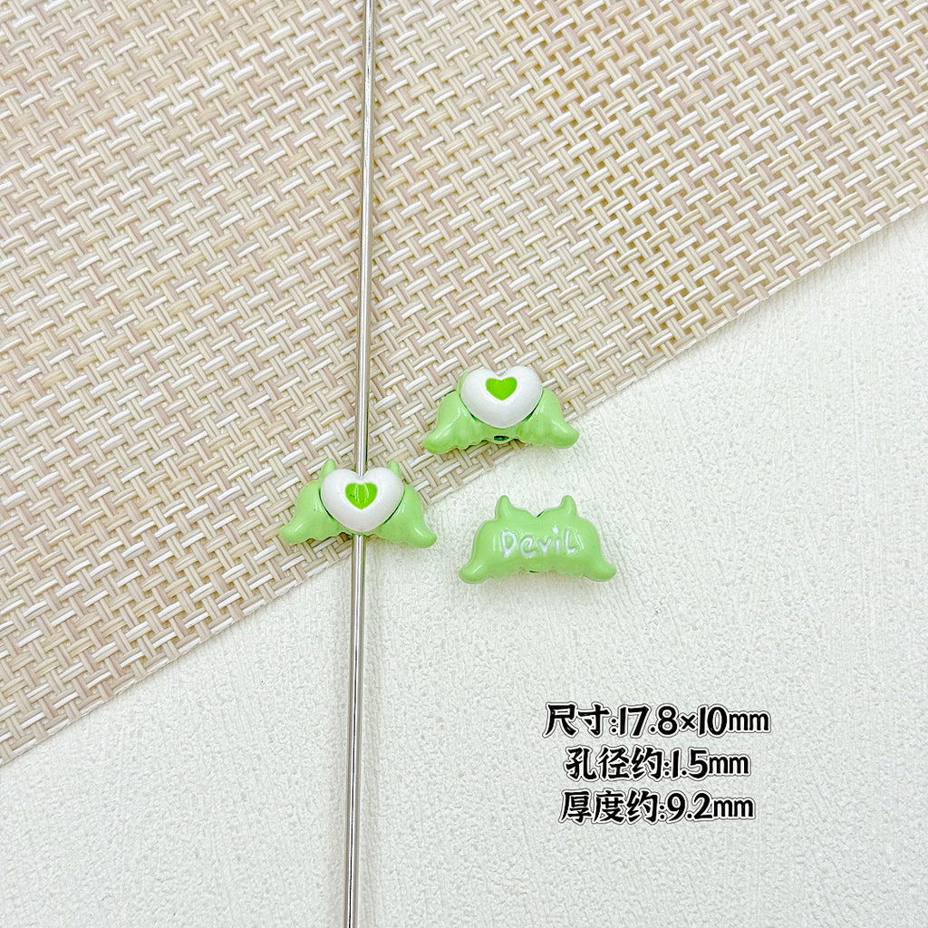 Devil Heart and Kitten Flower Metal Beads 17/15mm Baking Painted 18pcs 8