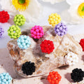 Glossy Hollow Waxberry Resin Beads 16mm Mixed Colors 20pcs 6