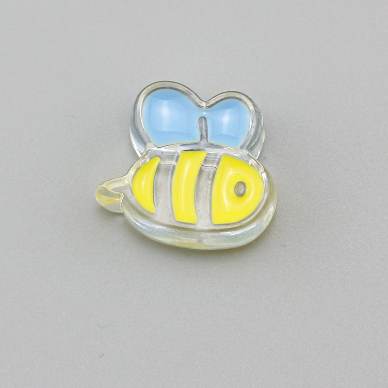 Transparent Bear Flower Acrylic Beads Playful Pastel Enamel 20pcs 11