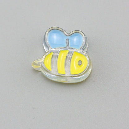 Transparent Bear Flower Acrylic Beads Playful Pastel Enamel 20pcs 11